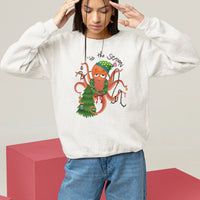 Octopus Tis The Season Christmas Tree Sweatshirt - Wonder Print Shop