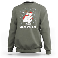 Look Stem Cell Snowman Funny Christmas Science Sweatshirt - Wonder Print Shop
