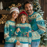 Hawaiian Xmas Ugly Christmas Sweater Mele Kalikimaka Santa Climb Palm Tree - Wonder Print Shop