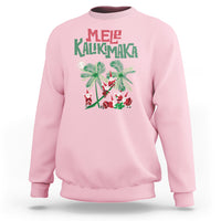 Mele Kalikimaka Santa Climb Palm Tree Hawaiian Christmas Sweatshirt - Wonder Print Shop