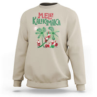 Mele Kalikimaka Santa Climb Palm Tree Hawaiian Christmas Sweatshirt - Wonder Print Shop