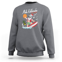 Mele Kalikimaka Surfing Santa Vintage Hawaiian Christmas Sweatshirt - Wonder Print Shop