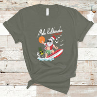 Mele Kalikimaka Surfing Santa Vintage Hawaiian Christmas T Shirt - Wonder Print Shop