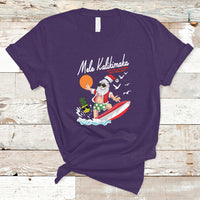 Mele Kalikimaka Surfing Santa Vintage Hawaiian Christmas T Shirt - Wonder Print Shop