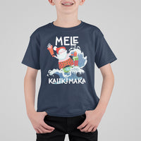 Mele Kalikimaka Surfing Cute Santa Hawaiian Christmas T Shirt For Kid - Wonder Print Shop