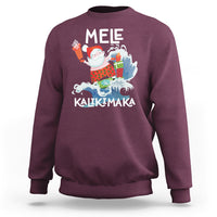 Mele Kalikimaka Surfing Cute Santa Hawaiian Christmas Sweatshirt - Wonder Print Shop