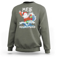 Mele Kalikimaka Surfing Cute Santa Hawaiian Christmas Sweatshirt - Wonder Print Shop