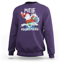 Mele Kalikimaka Surfing Cute Santa Hawaiian Christmas Sweatshirt - Wonder Print Shop