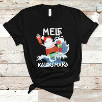 Mele Kalikimaka Surfing Cute Santa Hawaiian Christmas T Shirt - Wonder Print Shop