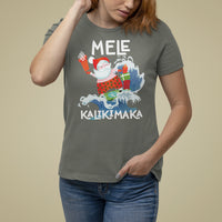Mele Kalikimaka Surfing Cute Santa Hawaiian Christmas T Shirt For Women - Wonder Print Shop