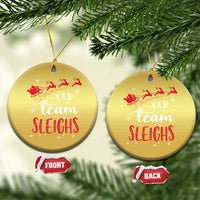 Xmas Santa Reindeer Our Team Sleigh Christmas Ornament - Wonder Print Shop