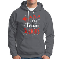 Our Team Sleigh Christmas Santa Reindeer Office Staff Hoodie - Wonder Print Shop