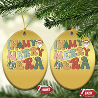 Retro Groovy Xmas Christmas Ornament In My Merry Era Santa Disco Ball - Wonder Print Shop