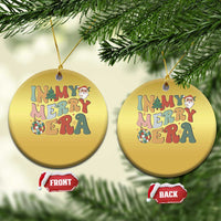 Retro Groovy Xmas Christmas Ornament In My Merry Era Santa Disco Ball - Wonder Print Shop