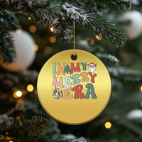 Retro Groovy Xmas Christmas Ornament In My Merry Era Santa Disco Ball - Wonder Print Shop