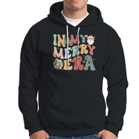 In My Merry Era Retro Groovy Christmas Santa Disco Ball Hoodie - Wonder Print Shop
