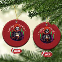 Funny Xmas Christmas Ornament Freezing Season Skeleton Chillin' Hot Cocoa - Wonder Print Shop