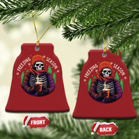 Funny Xmas Christmas Ornament Freezing Season Skeleton Chillin' Hot Cocoa - Wonder Print Shop