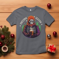 Freezing Season Christmas Skeleton Chillin' Hot Cocoa T Shirt - Wonder Print Shop
