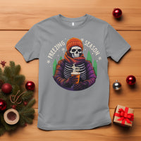 Freezing Season Christmas Skeleton Chillin' Hot Cocoa T Shirt - Wonder Print Shop