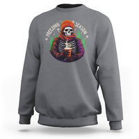 Freezing Season Christmas Skeleton Chillin' Hot Cocoa Sweatshirt - Wonder Print Shop