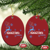Freezing Season Christmas Reindeer Snowflake Christmas Ornament - Wonder Print Shop