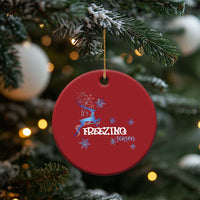 Freezing Season Christmas Reindeer Snowflake Christmas Ornament - Wonder Print Shop