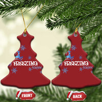Freezing Season Christmas Reindeer Snowflake Christmas Ornament - Wonder Print Shop