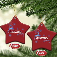 Freezing Season Christmas Reindeer Snowflake Christmas Ornament - Wonder Print Shop