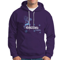 Freezing Season Christmas Reindeer Snowflake Hoodie - Wonder Print Shop