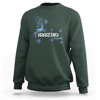 Freezing Season Christmas Reindeer Snowflake Sweatshirt - Wonder Print Shop