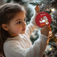 Funny Santa Drinking Christmas Ornament Can't Have Christmas Cheer Without Christmas Beer - Wonder Print Shop