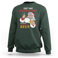 Can't Have Christmas Cheer Without Christmas Beer Santa Drinking Sweatshirt - Wonder Print Shop