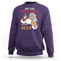 Can't Have Christmas Cheer Without Christmas Beer Santa Drinking Sweatshirt - Wonder Print Shop