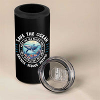 Earth Day Save The Ocean Humpback Whale 4 in 1 Can Cooler Tumbler