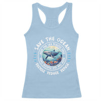 Earth Day Save The Ocean Humpback Whale Racerback Tank Top