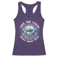 Earth Day Save The Ocean Humpback Whale Racerback Tank Top