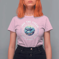 Earth Day Save The Ocean Humpback Whale T Shirt For Women
