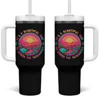 Feminist Tumbler With Handle It's A Beautiful Day To Smash The Patriarchy Rainbow