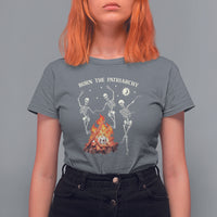 Funny Feminist T Shirt For Women Burn The Patriarchy Skeleton Dancing - Wonder Print Shop