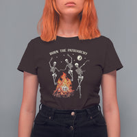 Funny Feminist T Shirt For Women Burn The Patriarchy Skeleton Dancing - Wonder Print Shop