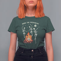 Funny Feminist T Shirt For Women Burn The Patriarchy Skeleton Dancing - Wonder Print Shop