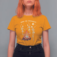 Funny Feminist T Shirt For Women Burn The Patriarchy Skeleton Dancing - Wonder Print Shop