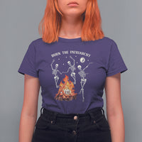 Funny Feminist T Shirt For Women Burn The Patriarchy Skeleton Dancing - Wonder Print Shop