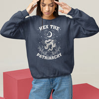 Feminist Witch Sweatshirt Hex The Patriarchy Celestial Moon Snake - Wonder Print Shop