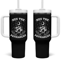 Feminist Witch Tumbler With Handle Hex The Patriarchy Celestial Moon Snake