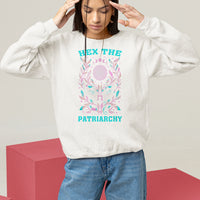 Feminist Witch Sweatshirt Hex The Patriarchy Celestial Moon - Wonder Print Shop