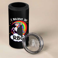 I Believe In RBG Unicorn Feminist Women's Rights 4 in 1 Can Cooler Tumbler