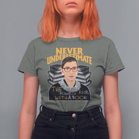 Never Underestimate The Power Of A Girl With A Book T Shirt For Women Feminist RBG Ruth Bader Ginsburg - Wonder Print Shop