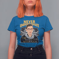 Never Underestimate The Power Of A Girl With A Book T Shirt For Women Feminist RBG Ruth Bader Ginsburg - Wonder Print Shop